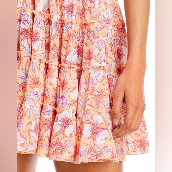 Poupette St Barth Soledad Dress in Yellow Dahlia Size Small Smocked Off Shoulder - Picture 3 of 12